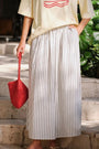 Florence Maxi Skirt | Winter White True Navy Stripe