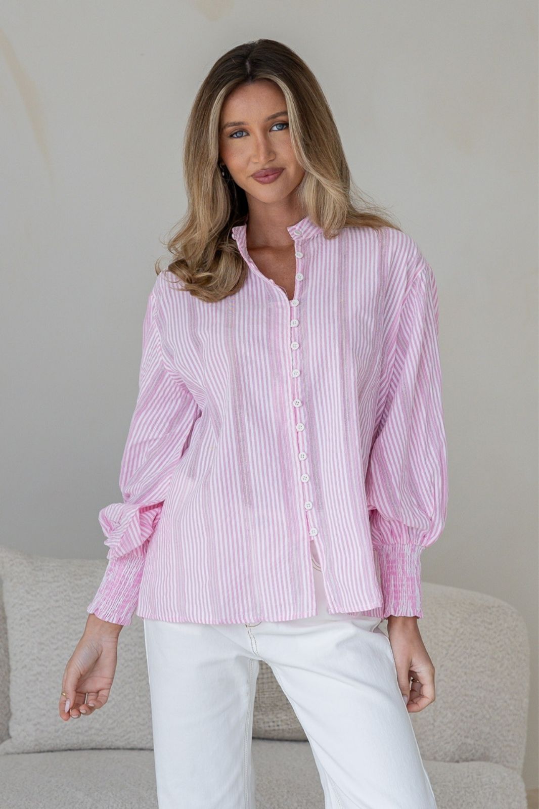 Portsea Cuff Shirt | Pink