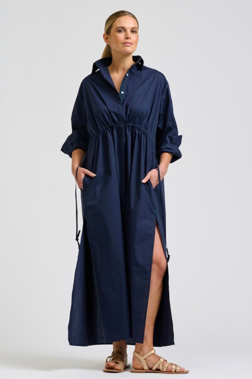 Brooke Maxi Shirtdress | French Navy