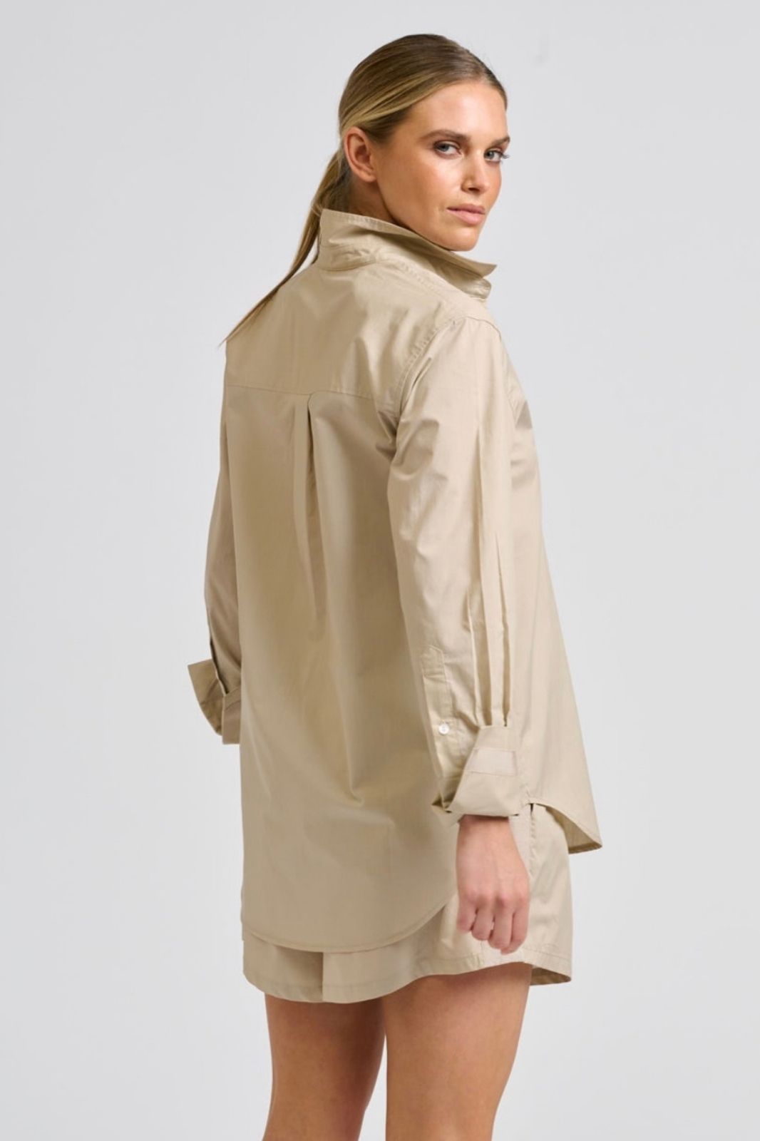 Elodie Trim Shirt | Biscuit