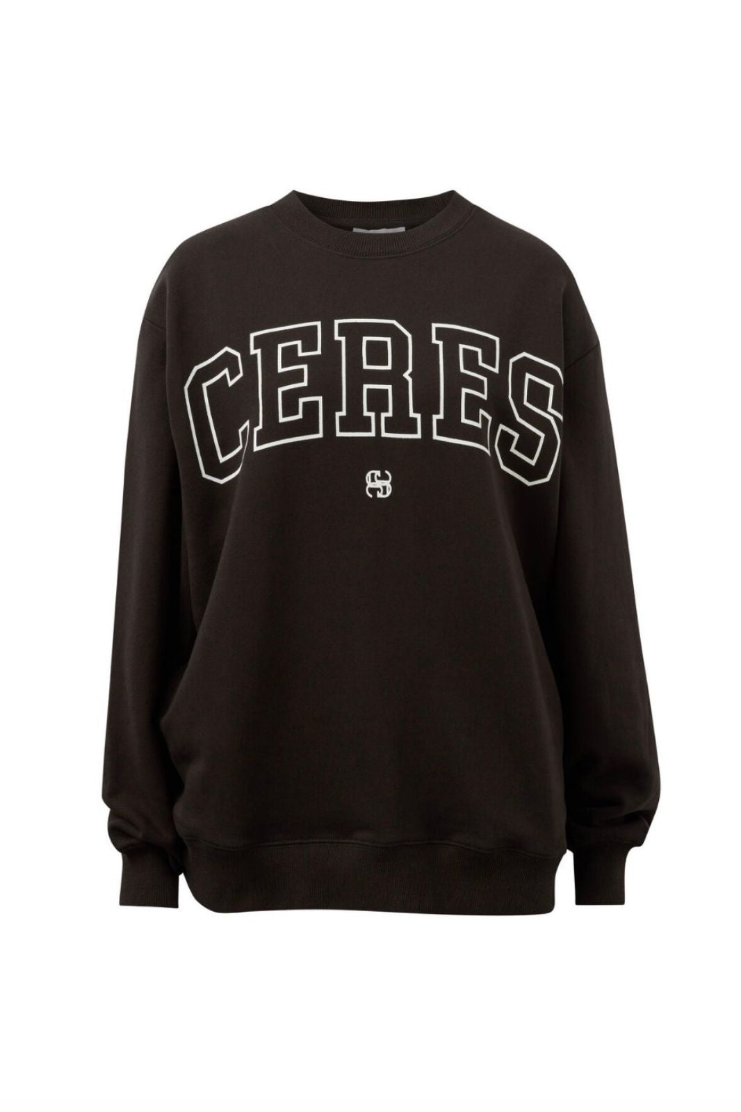 Isla Oversized Slouchy Crew | Phantom/White Heritage