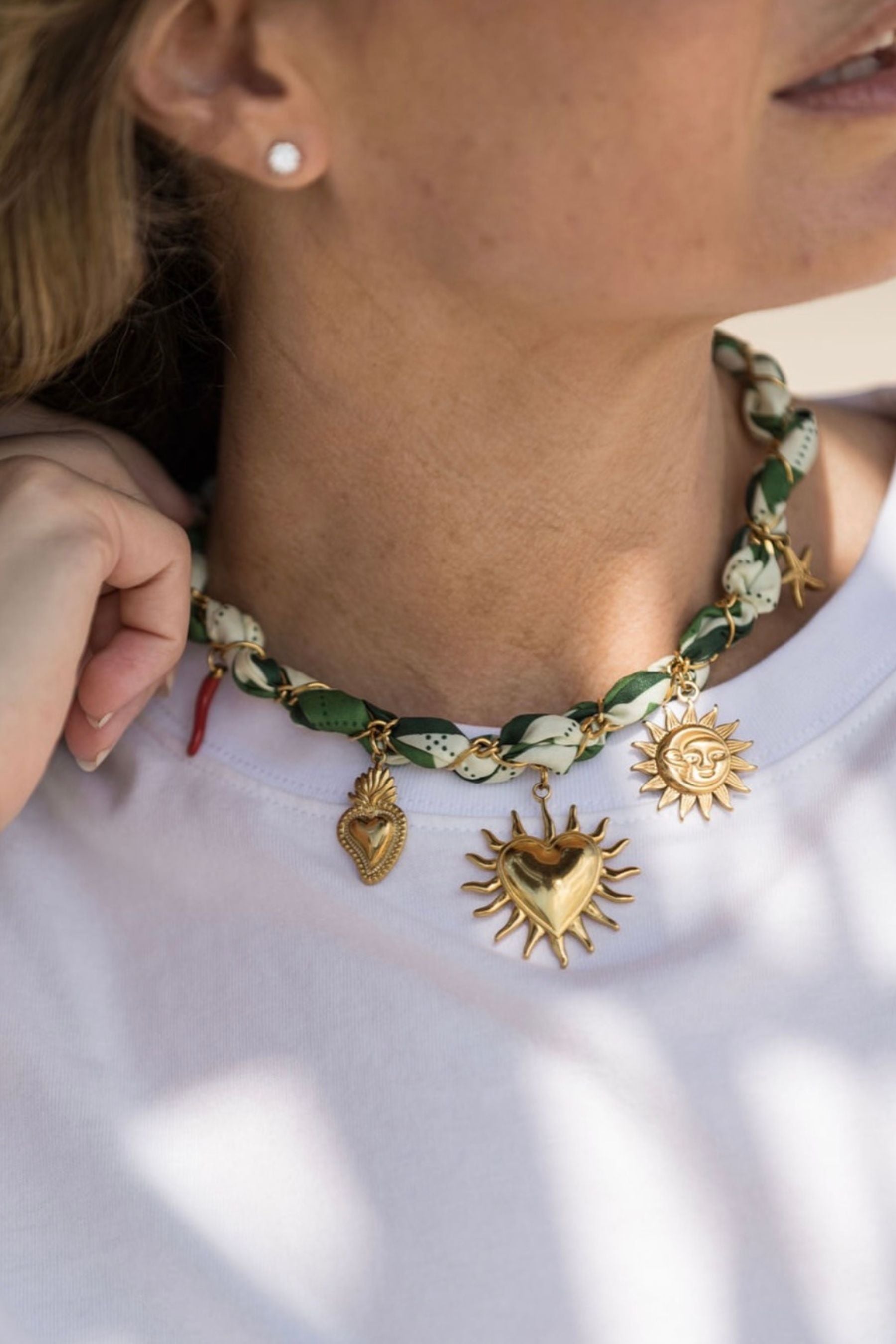 Fabric Charm Necklace | Sicily