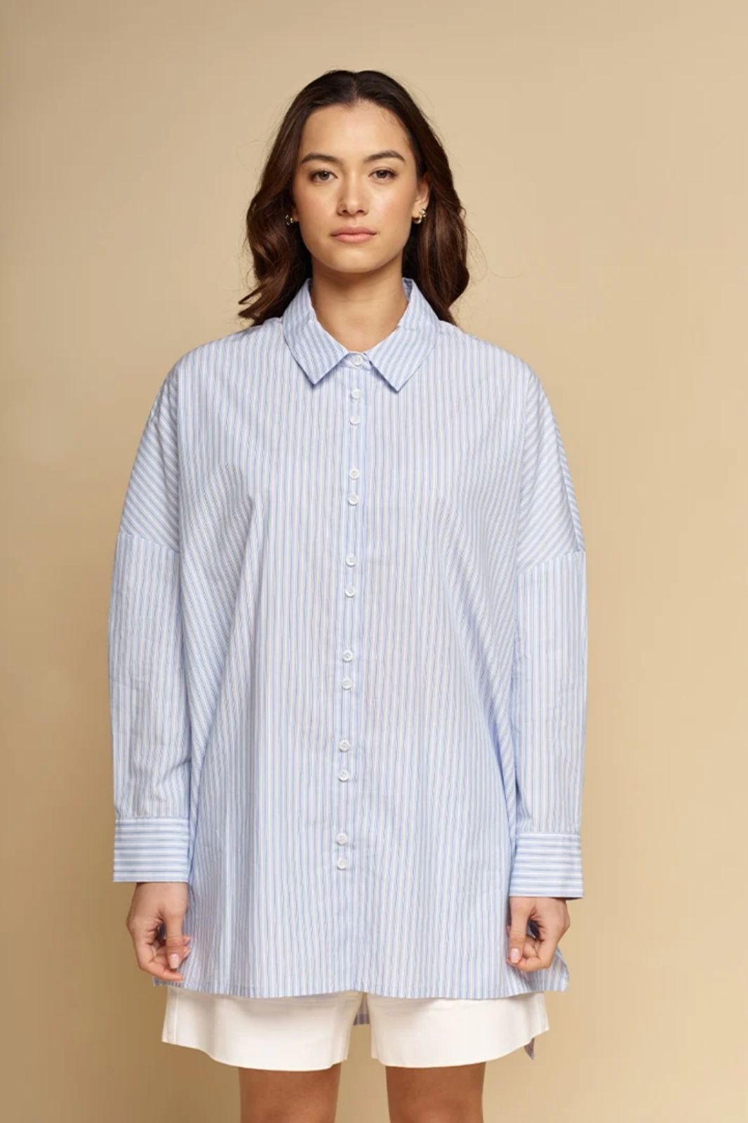 Emmanuella Striped Shirt | Blue