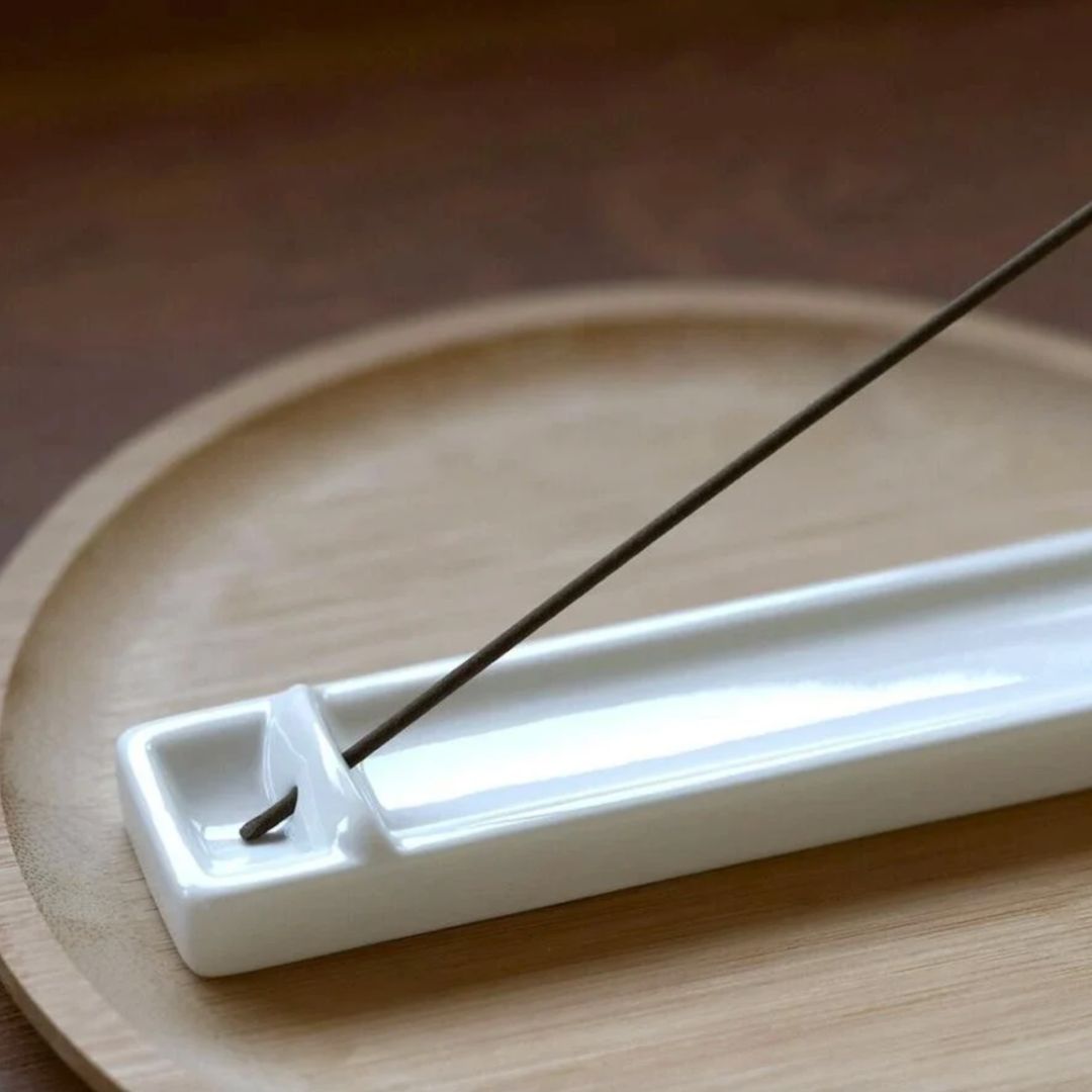 Kousaido Porcelain Incense Stick Holder | Milky White