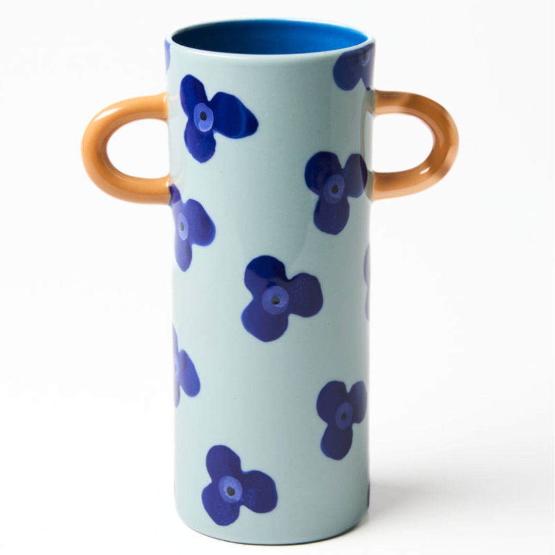 Griffe Navy Sky Floral Bud Vase