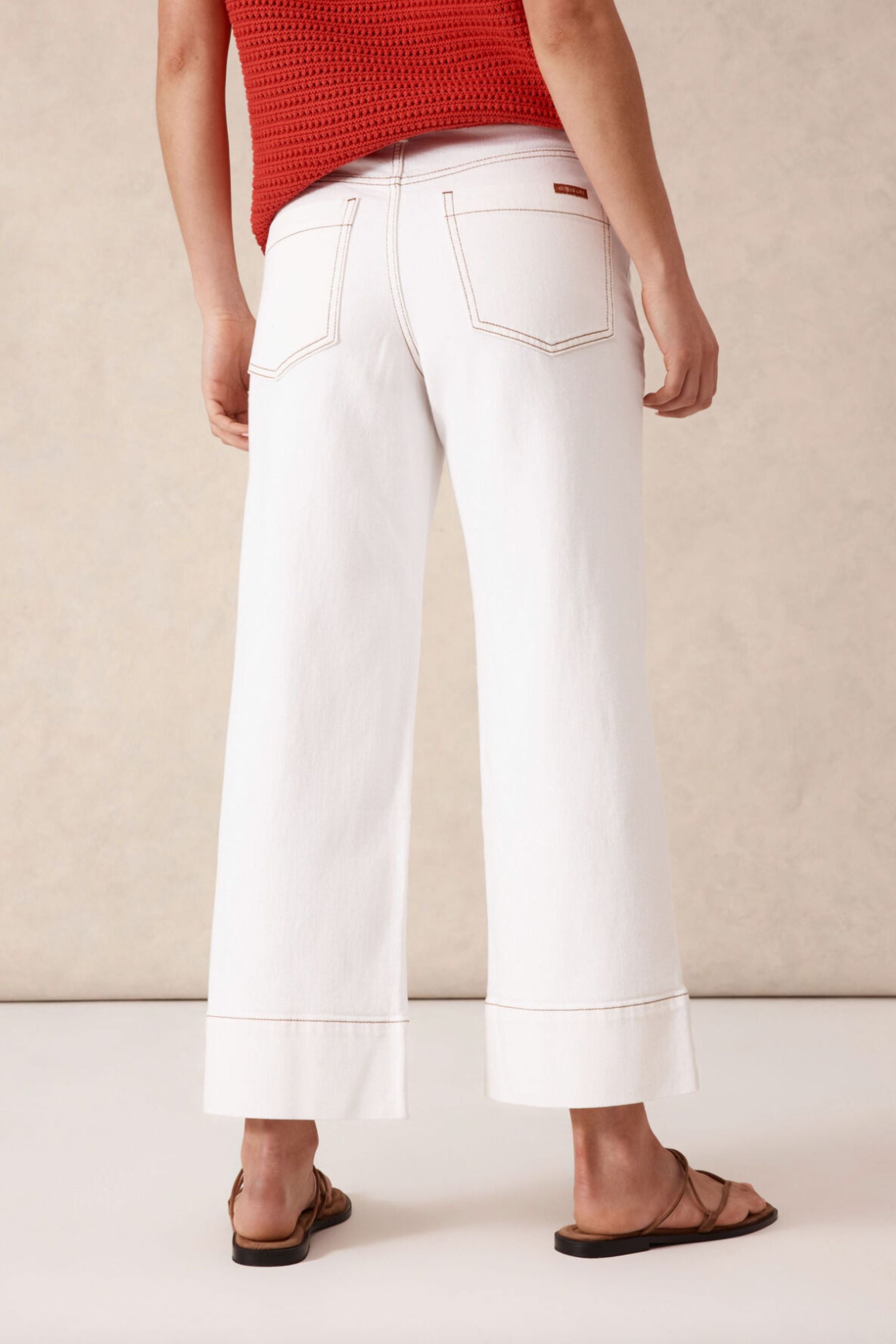 Wide Leg Crop Jean | Fresh Ecru