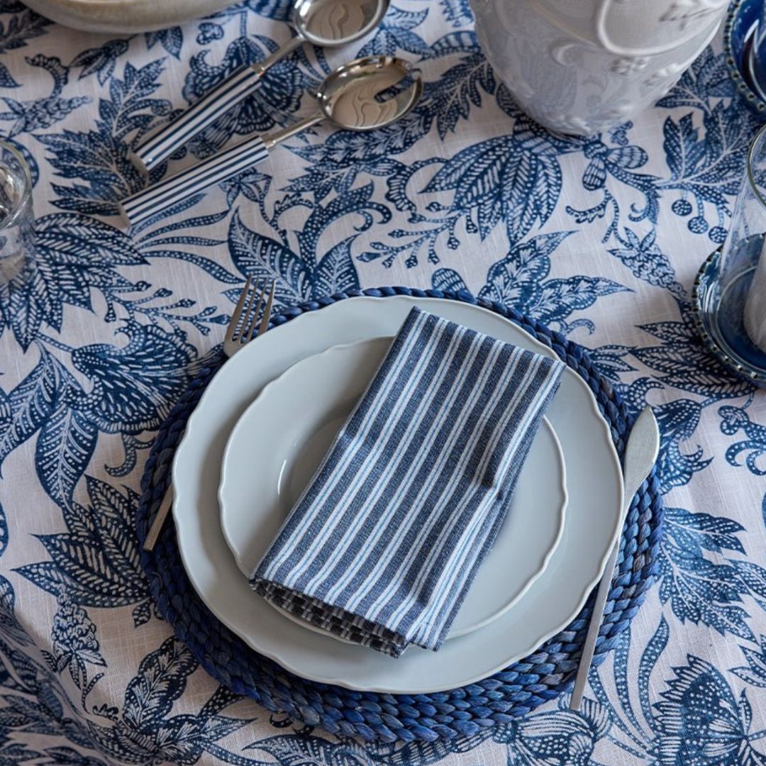 Samara Stripe Dark Blue Napkin Set