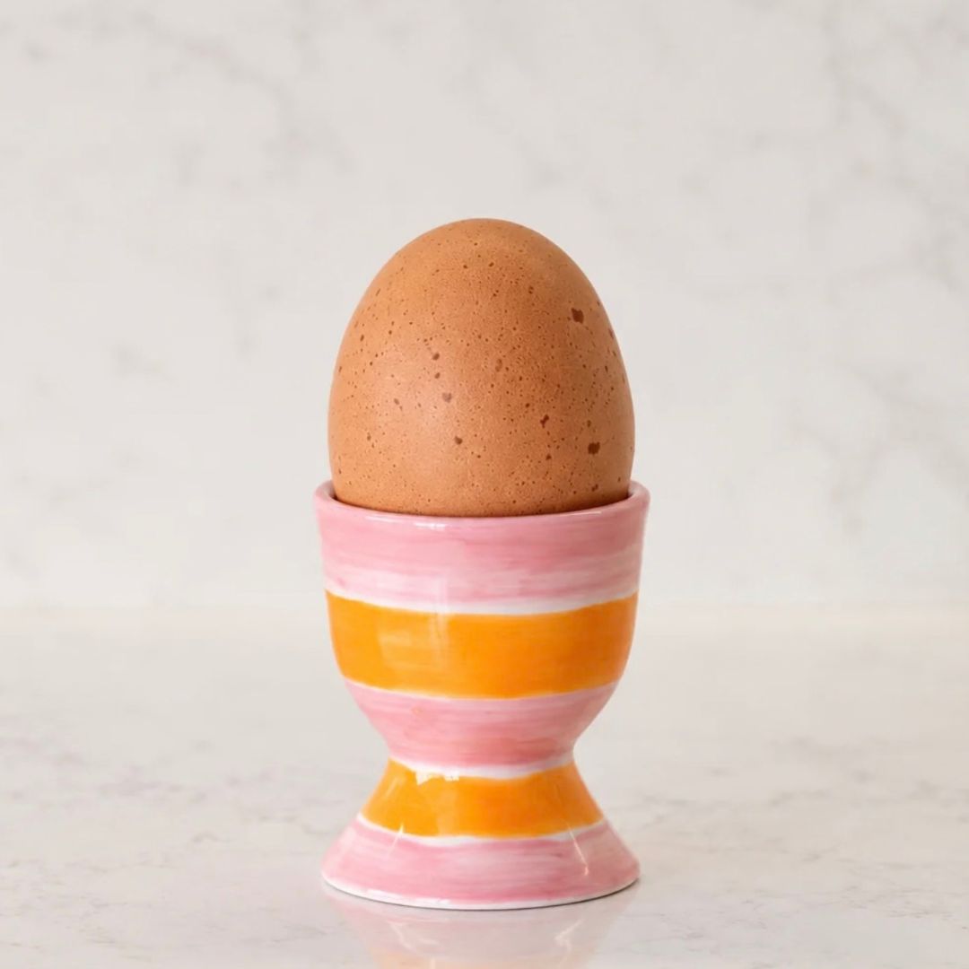 Egg Cup | Pink &amp; Orange Stripe