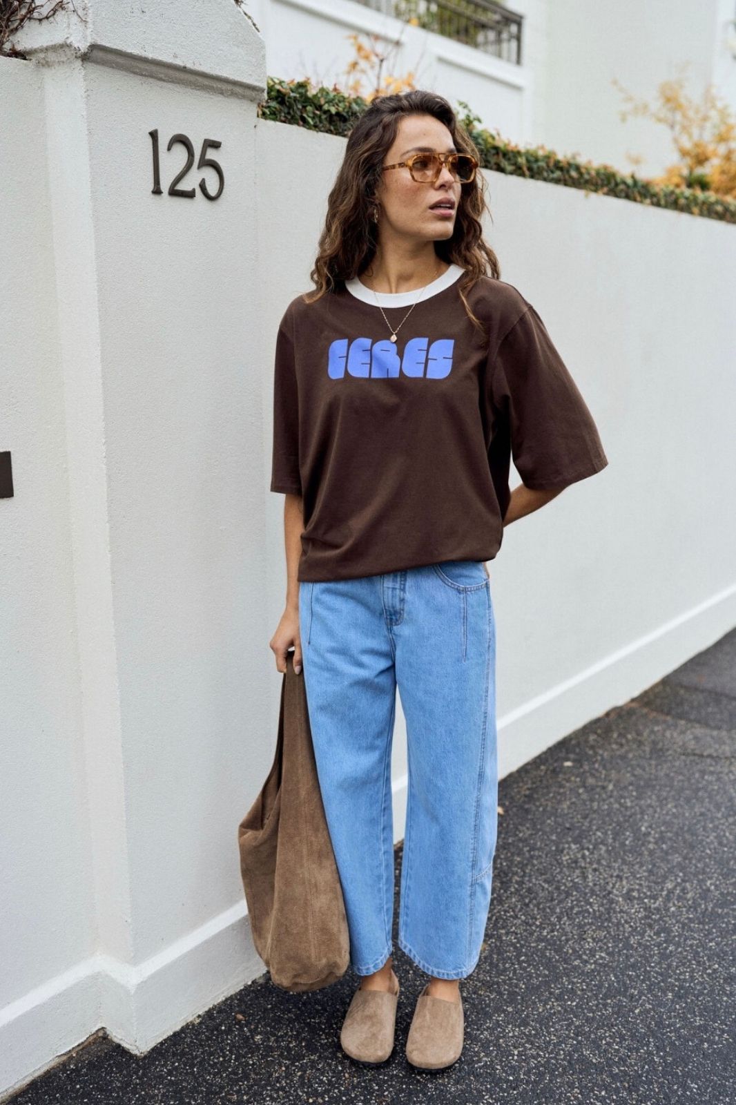 Luna Relaxed Tee | Chocolate Ceres Abstract