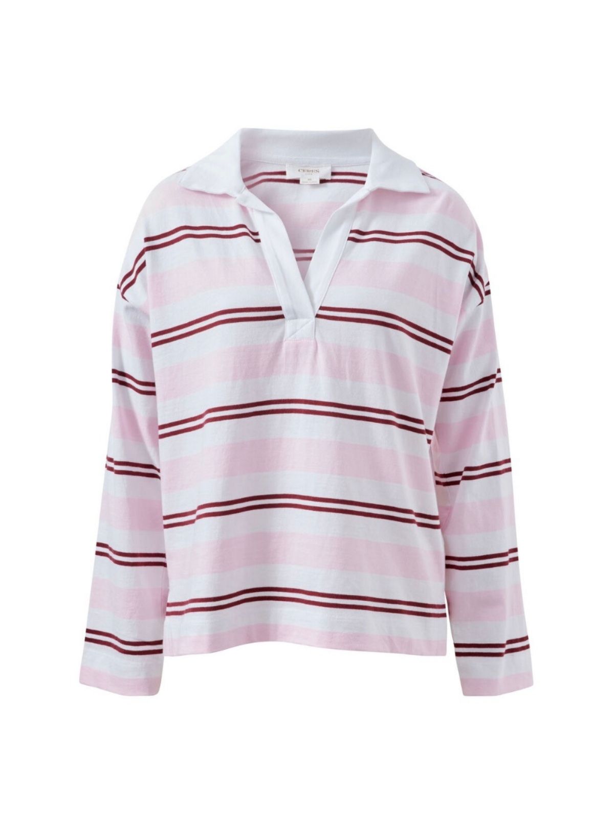Shelby Slouchy Rugby Top | Sunfaded Pink &amp; Mulberry Stripe