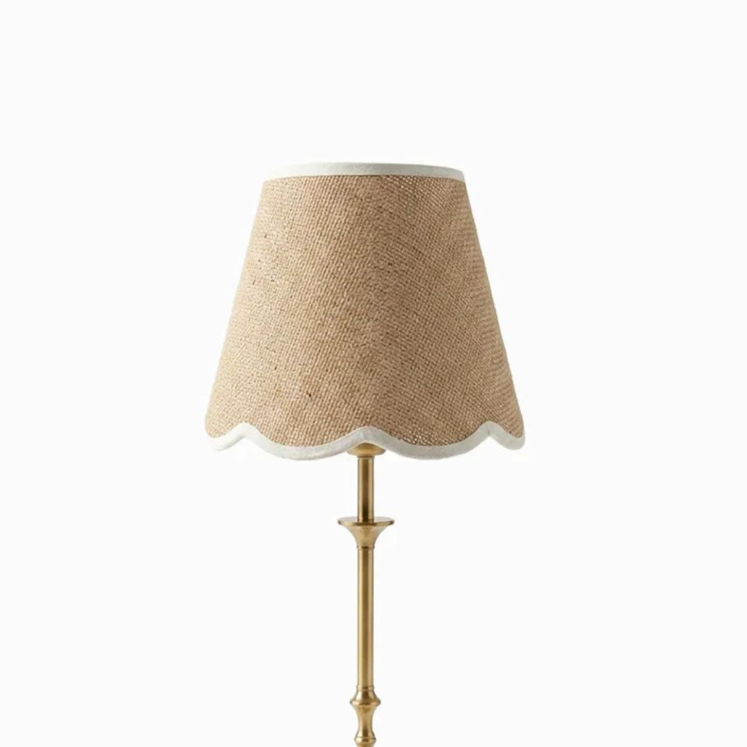 Rechargeable Brass Lamp with Scallop Shade