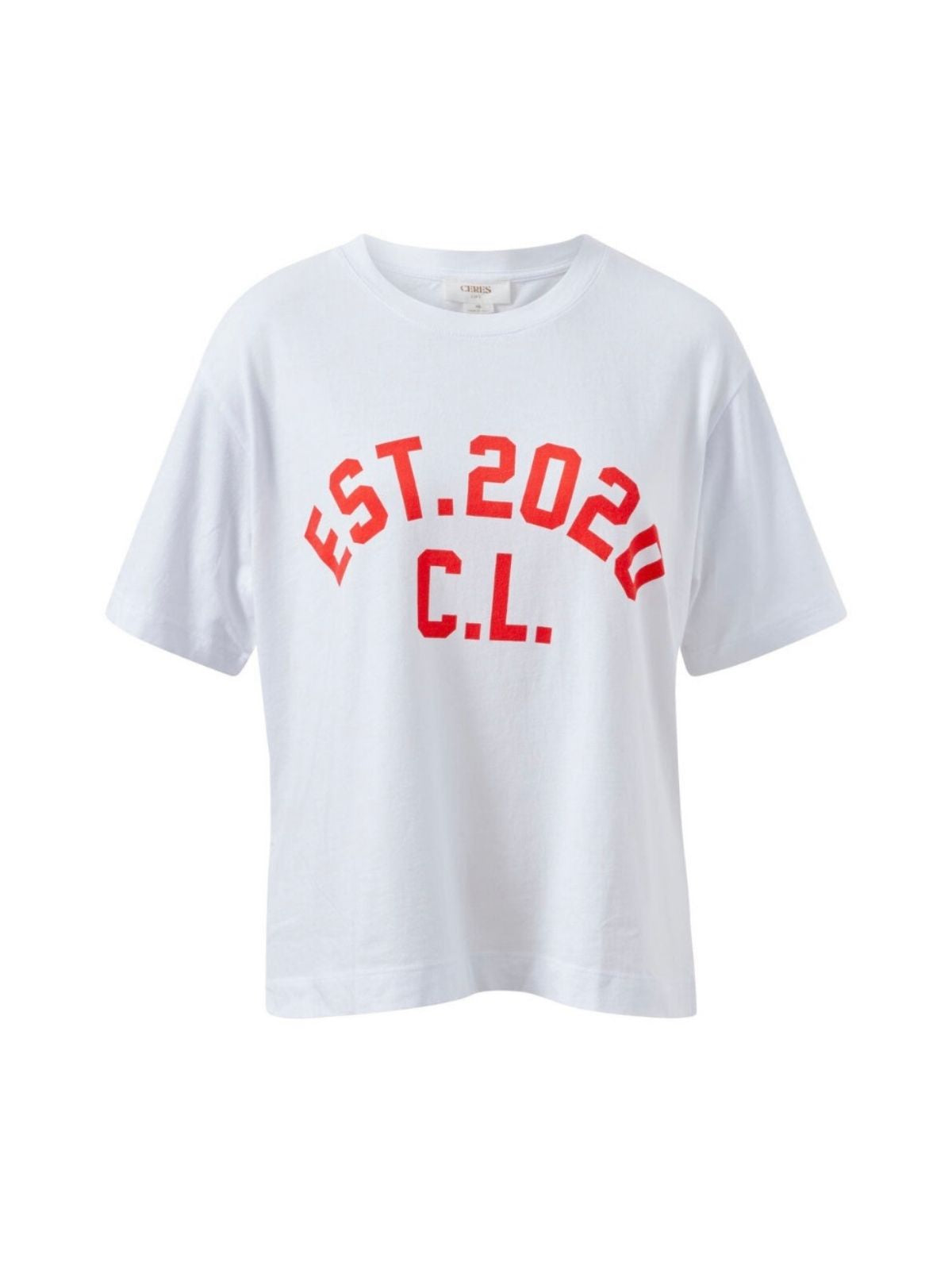Stevie Slouchy Tee | White/Chilli EST