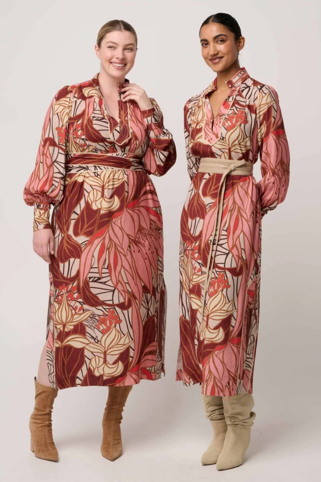 Edith Viscose Blend Printed Column Midi Dress | Cathedral Botanic