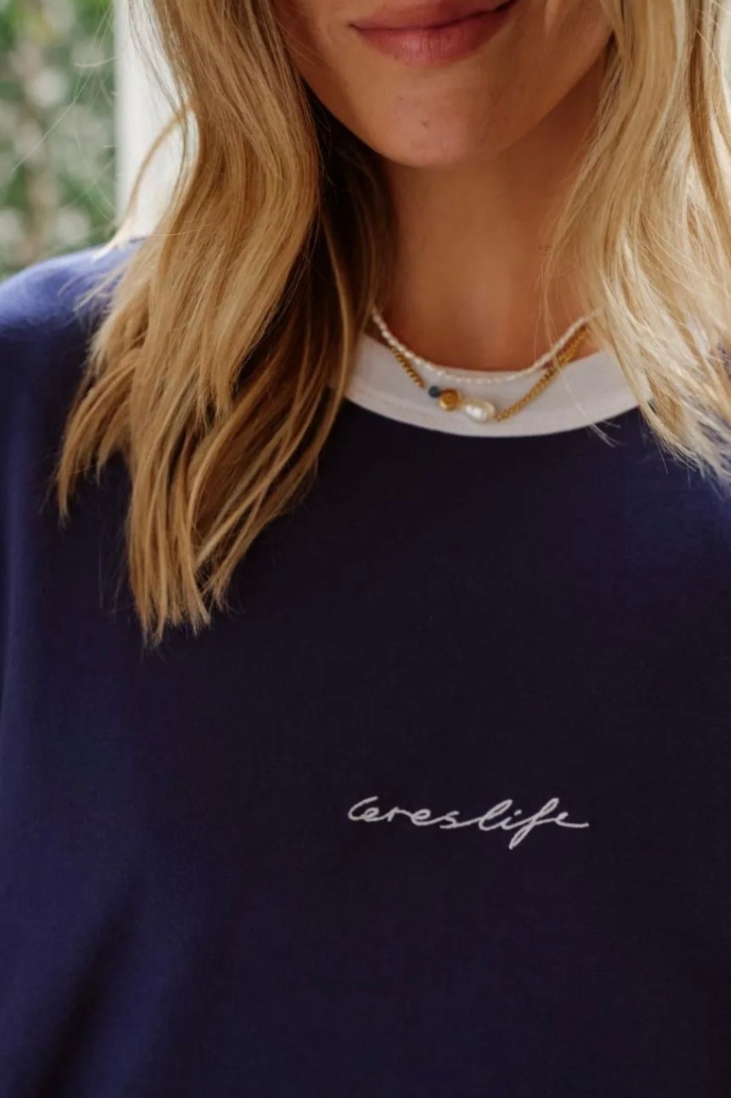 Luna Relaxed Tee | Prussian Blue/Ceres Script