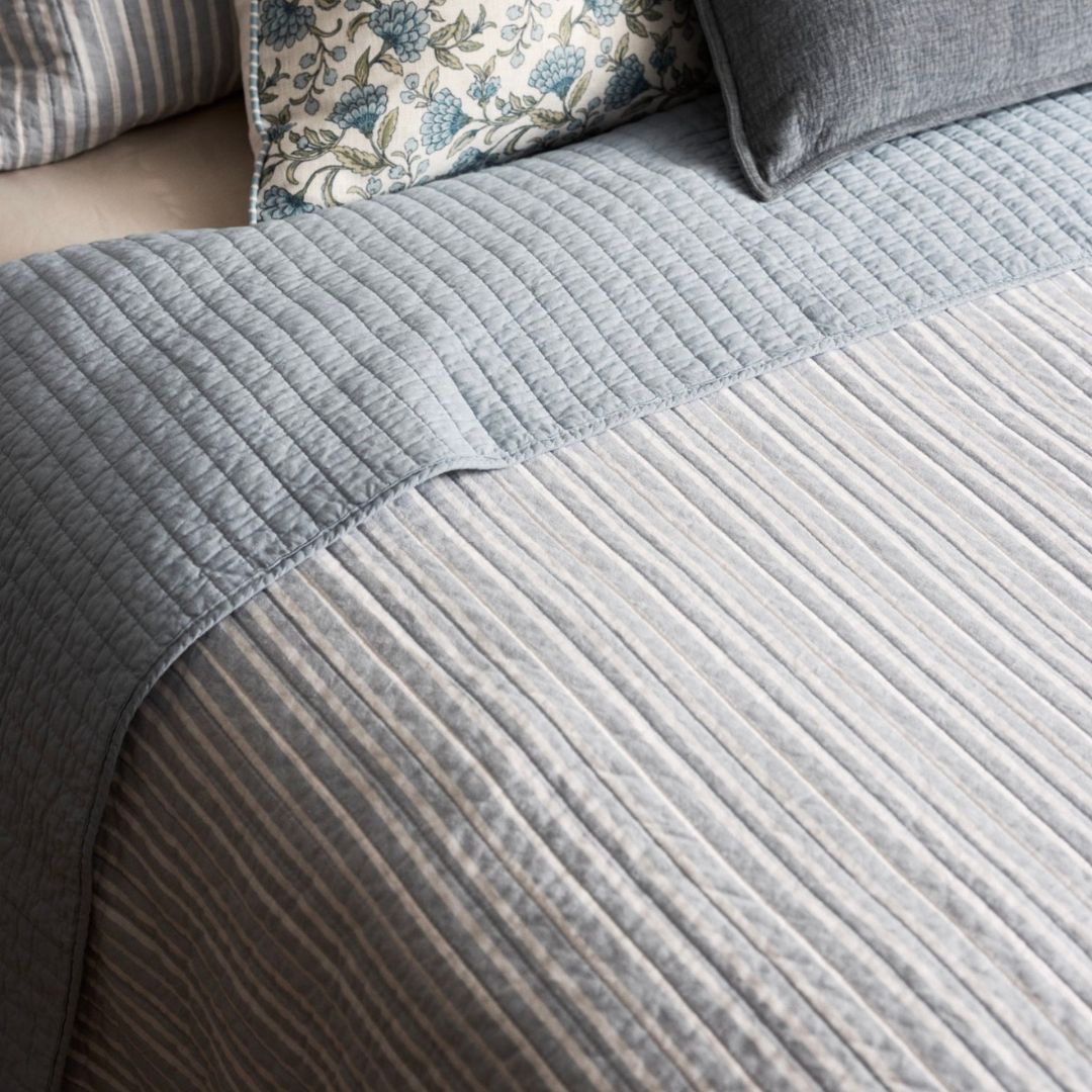 Blue Stripe Quilt/Coverlet