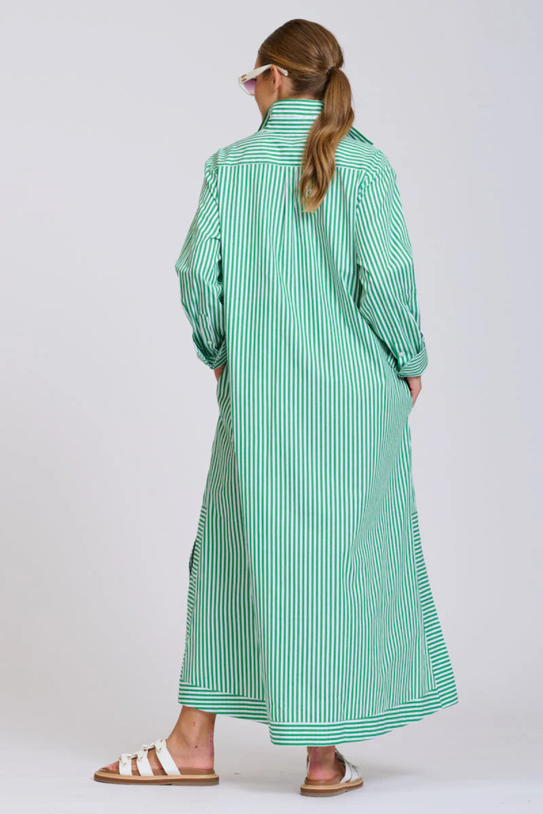 The Sybil Oversized Dress | Green Stripe