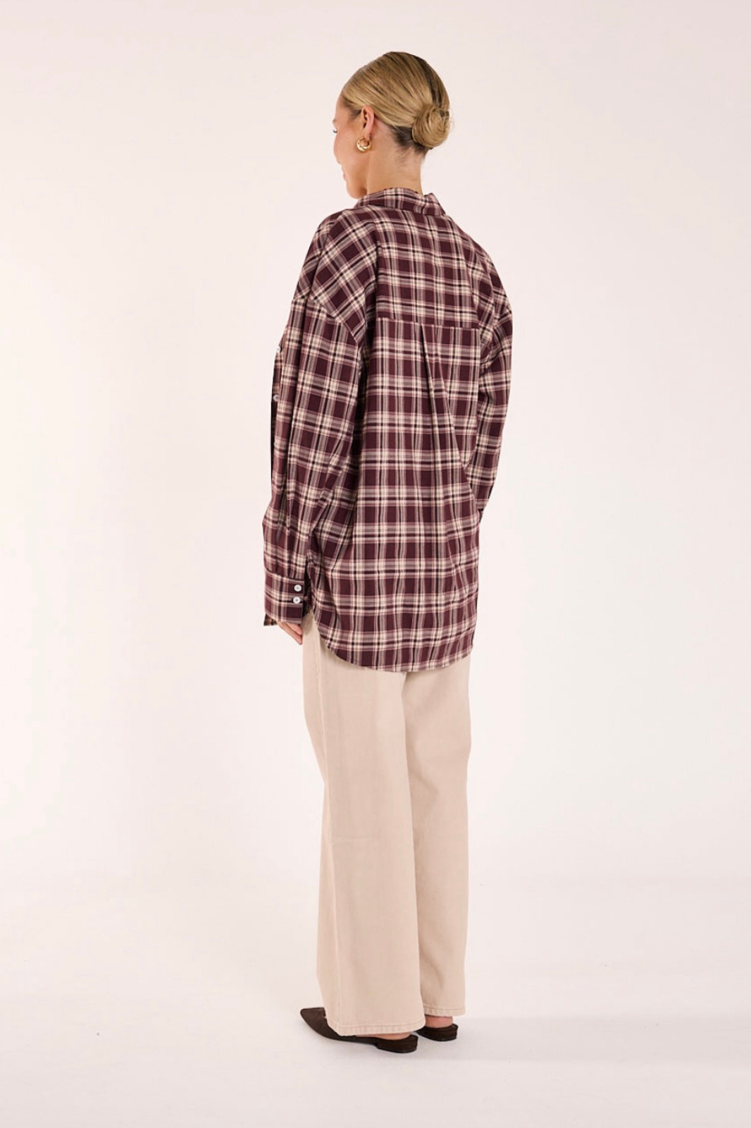 Luca Shirt | Plum Beige Check