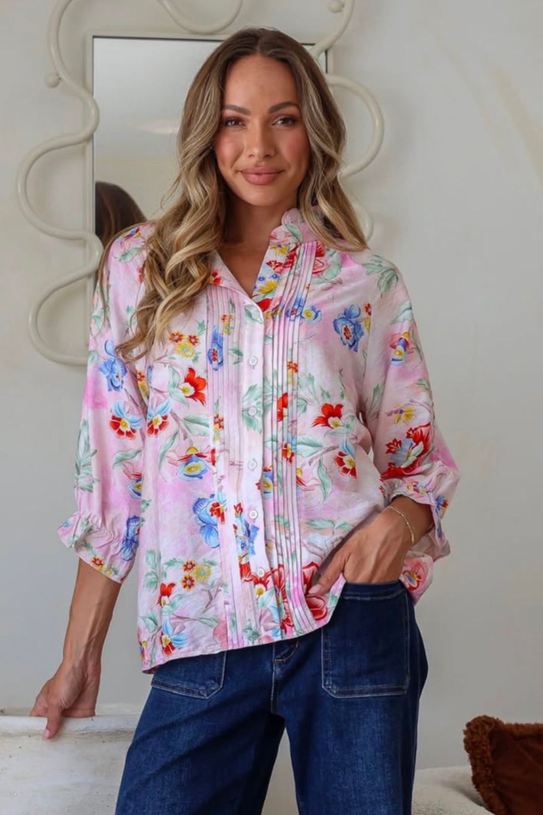 French Floral Shirt | Pink