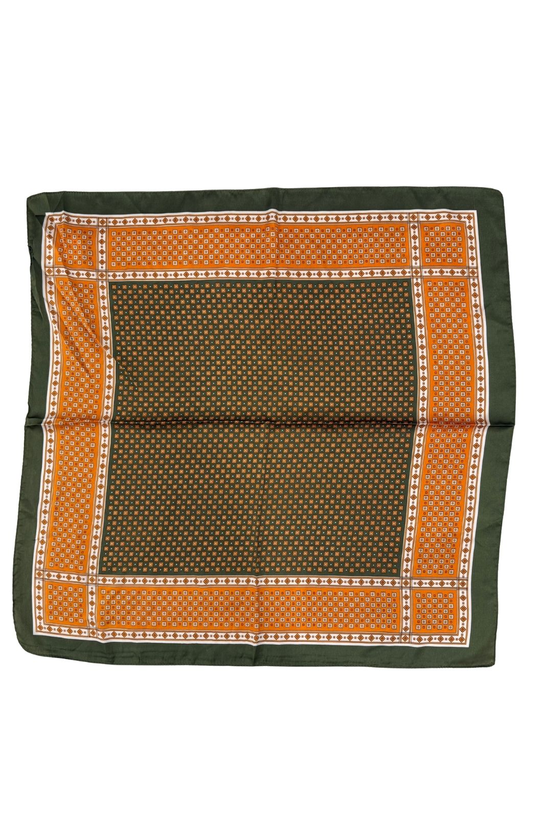 Scarf | Olive &amp; Tangerine Print