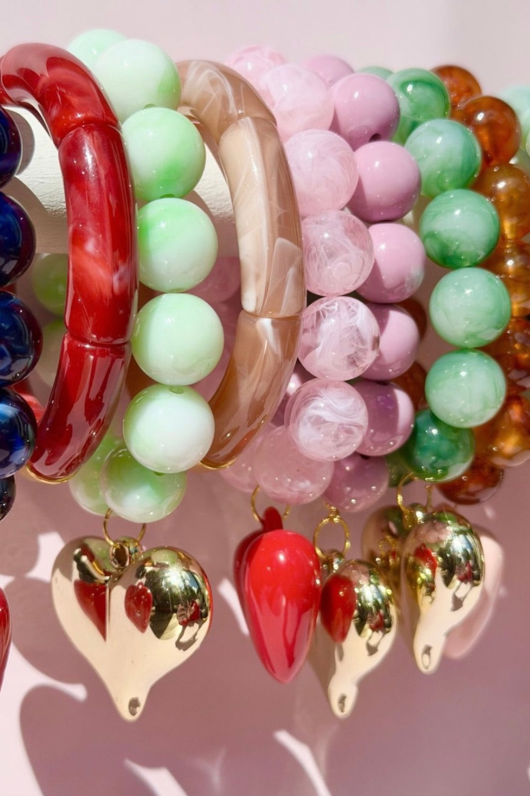 Bubble &amp; Heart Bracelet | Pale Green