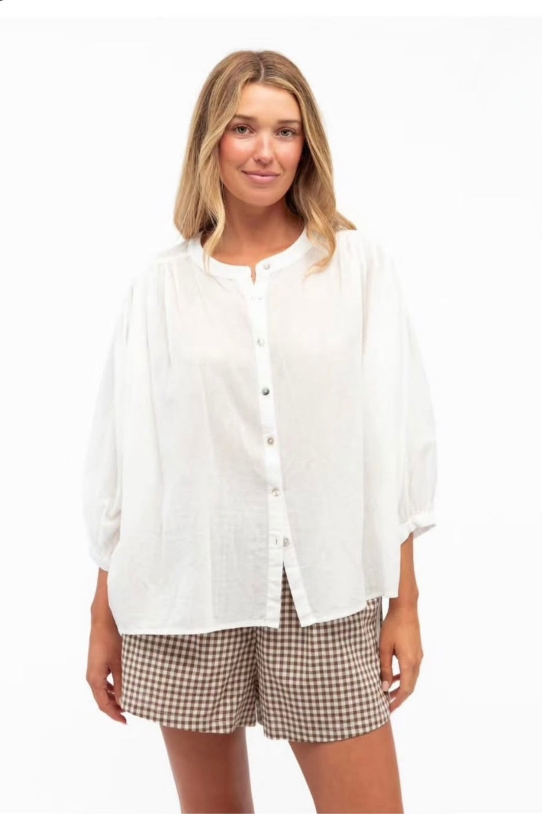Cotton Batwing Blouse | White