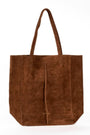 Large Tote Bag | Suede Dark Camel