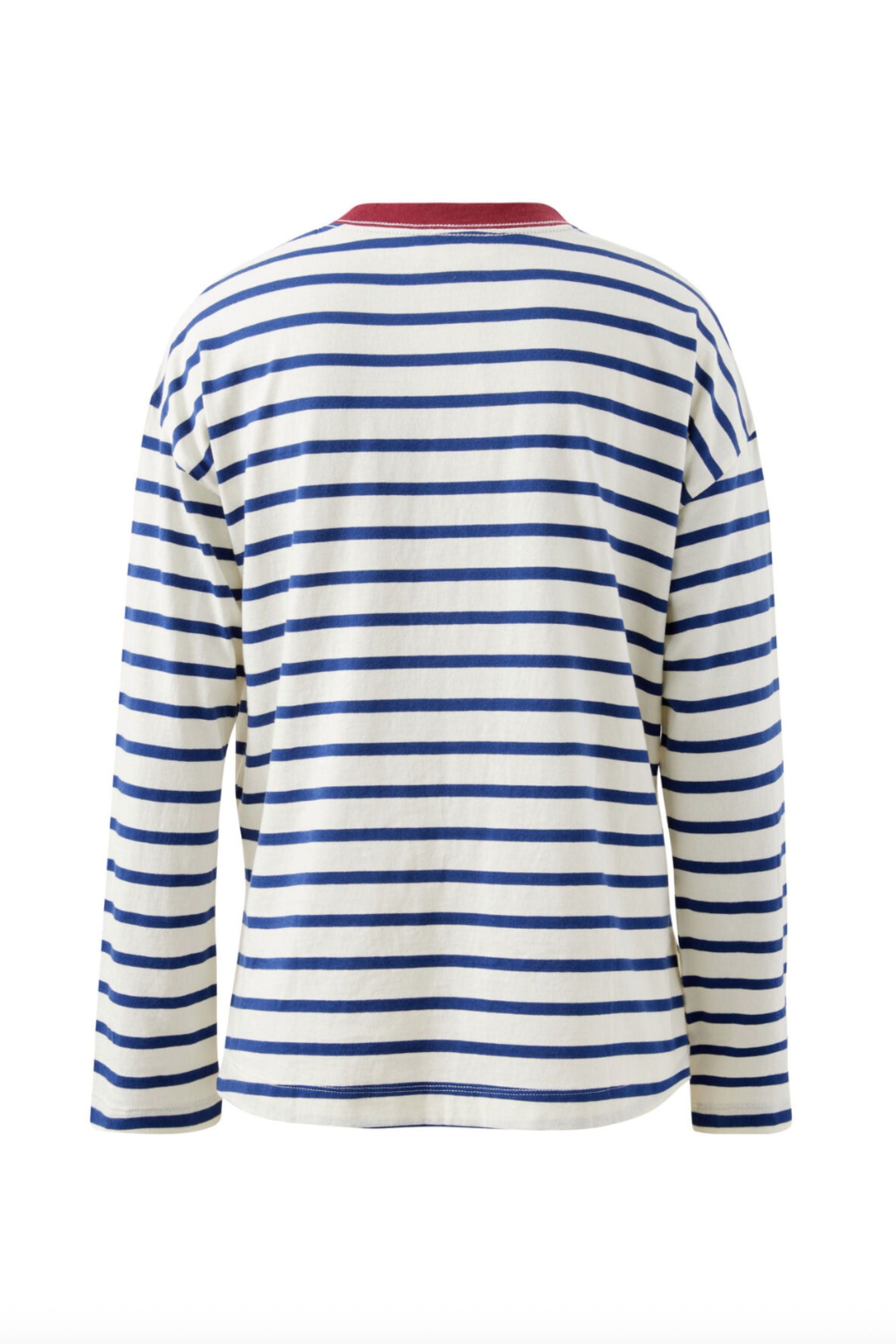 Scout Slouchy Long Sleeve Tee | Milk Prussian Blue Stripe