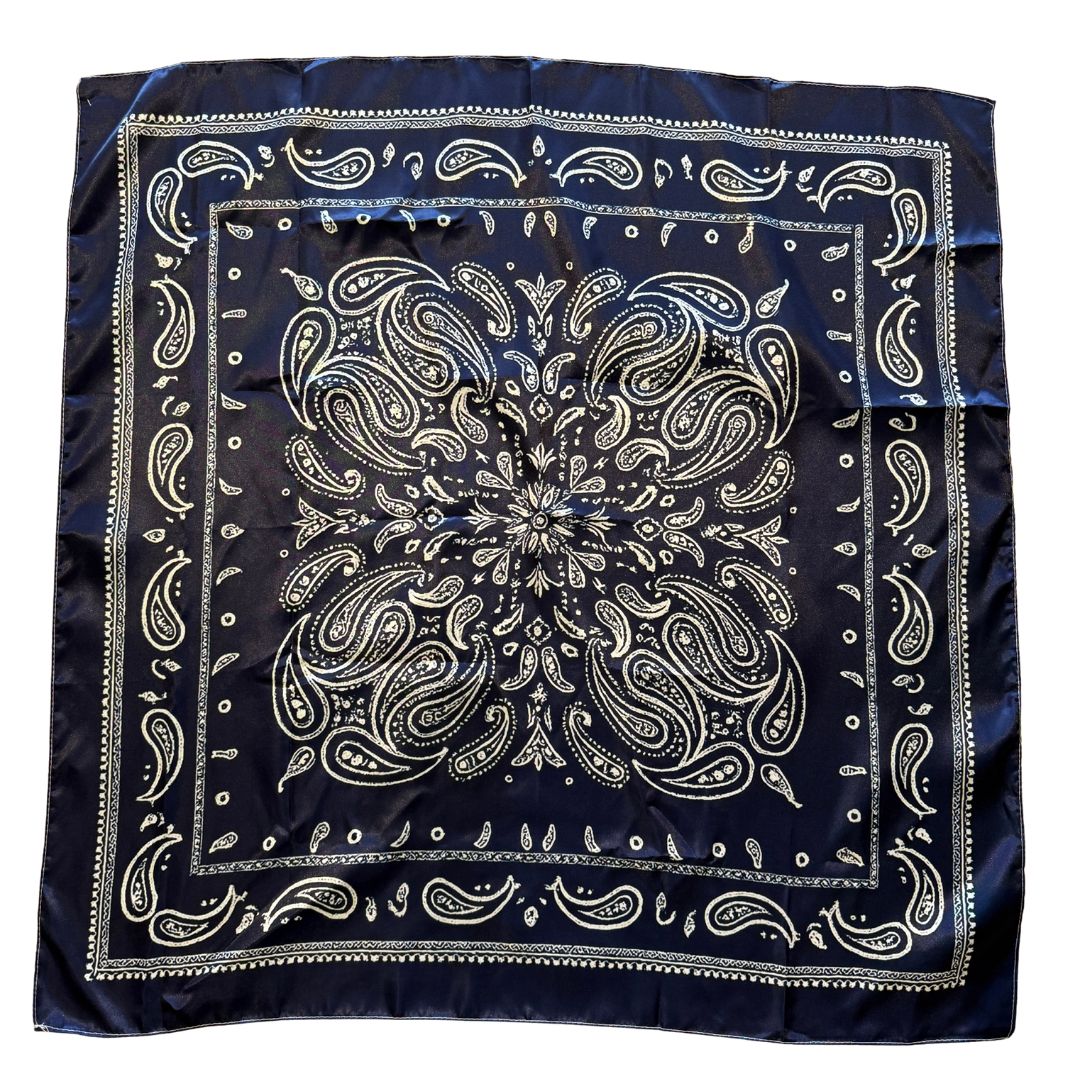 Scarf | Navy Cashew Print