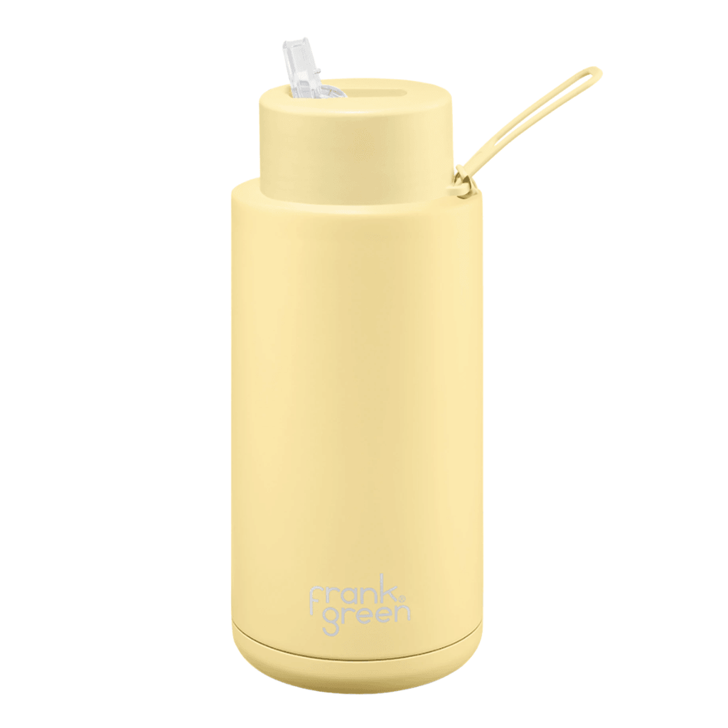 Frank Green  34oz Ceramic Reusable Bottle Straw Lid | Buttermilk available at Rose St Trading Co