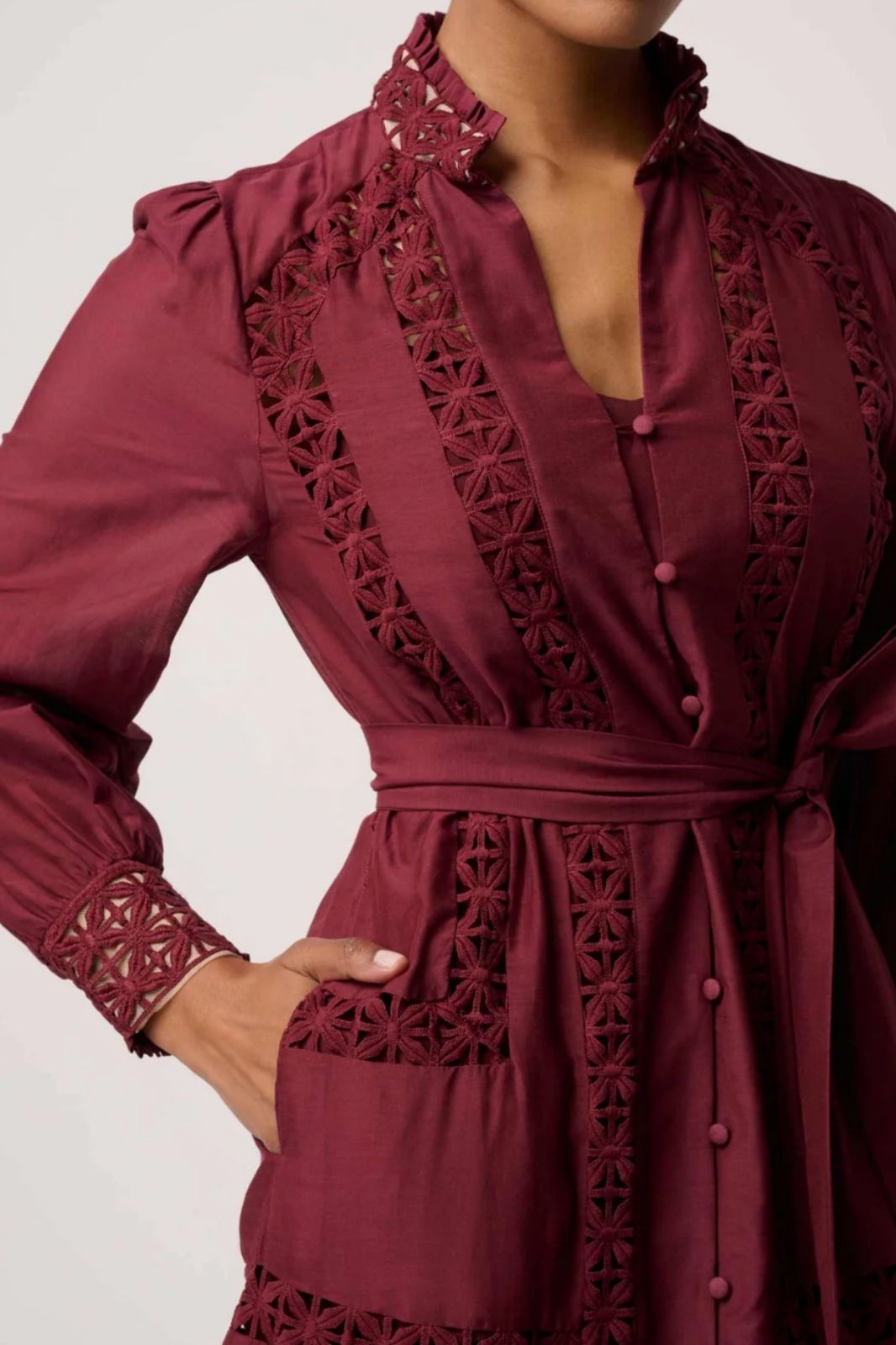 Cascadian Cotton Silk Maxi Dress | Bordeaux