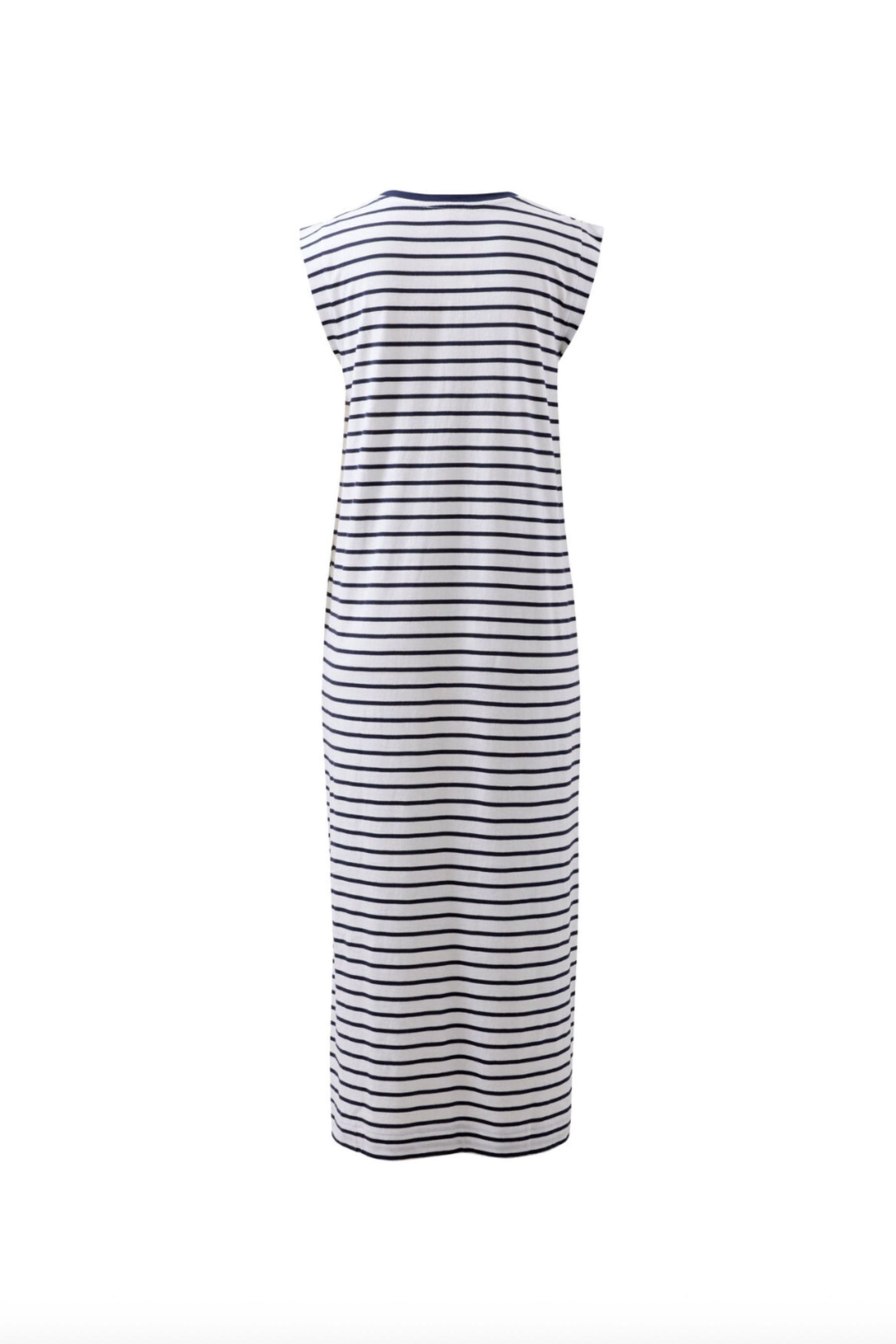 Paloma Dress | White &amp; French Navy