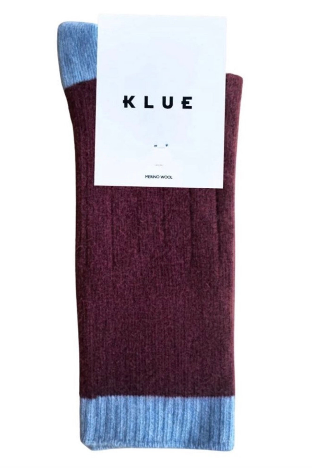 Merino Wool Socks | Burgundy &amp; Sky Blue