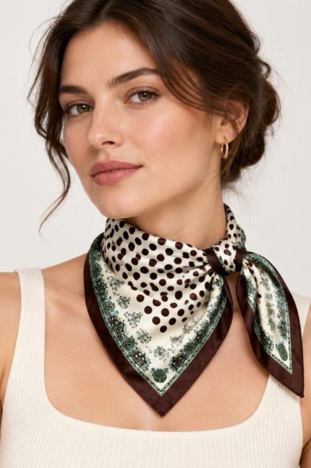 Scarf | Cream &amp; Choc Spot