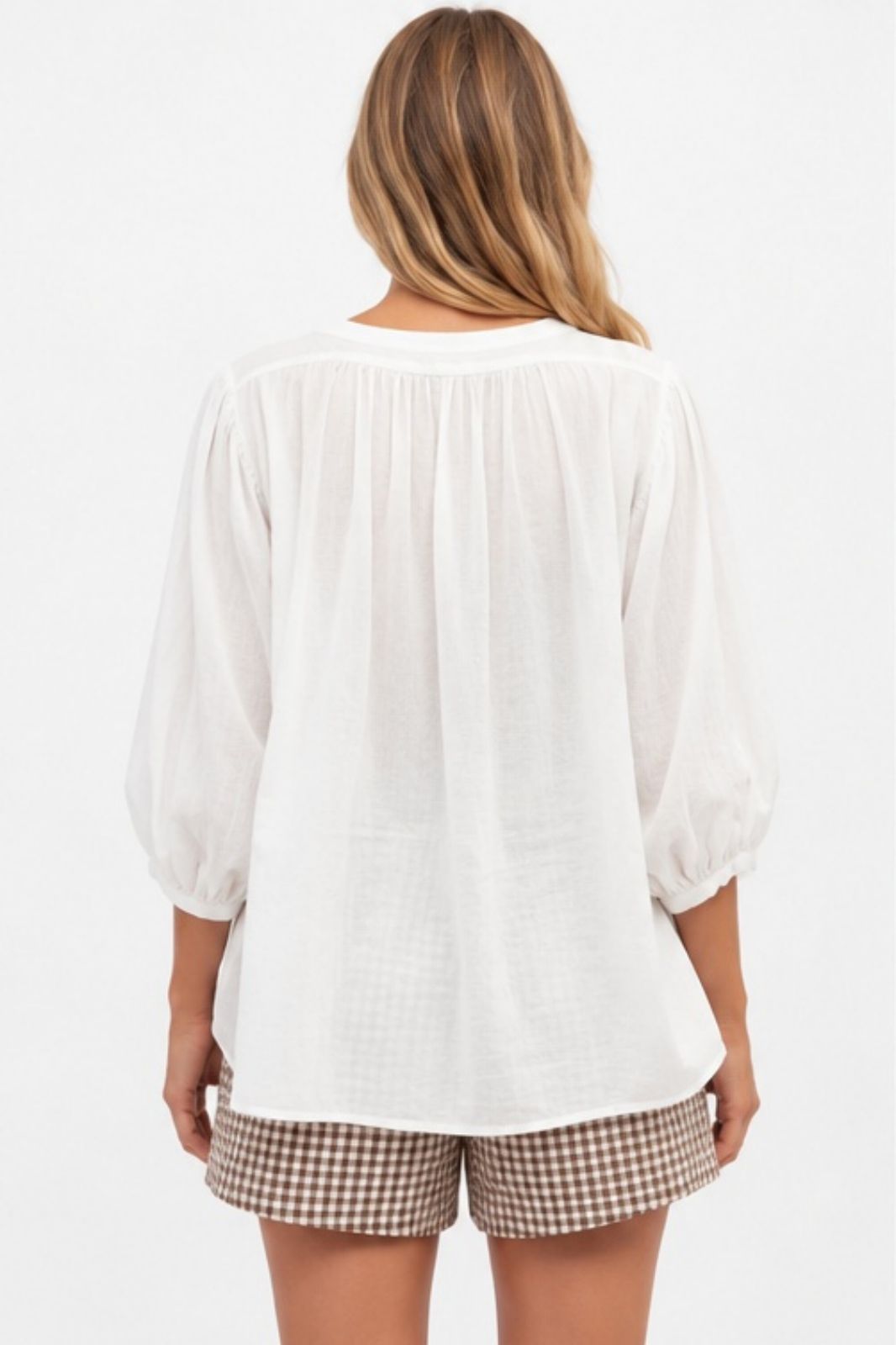 Cotton Batwing Blouse | White