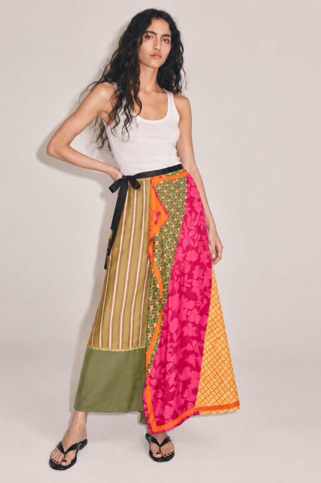 Multi Print Sarong Skirt