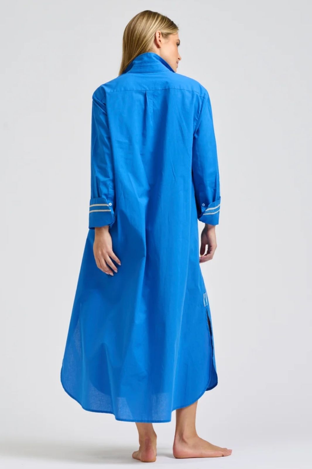 Pia Longline Shirtdress | Bright Blue