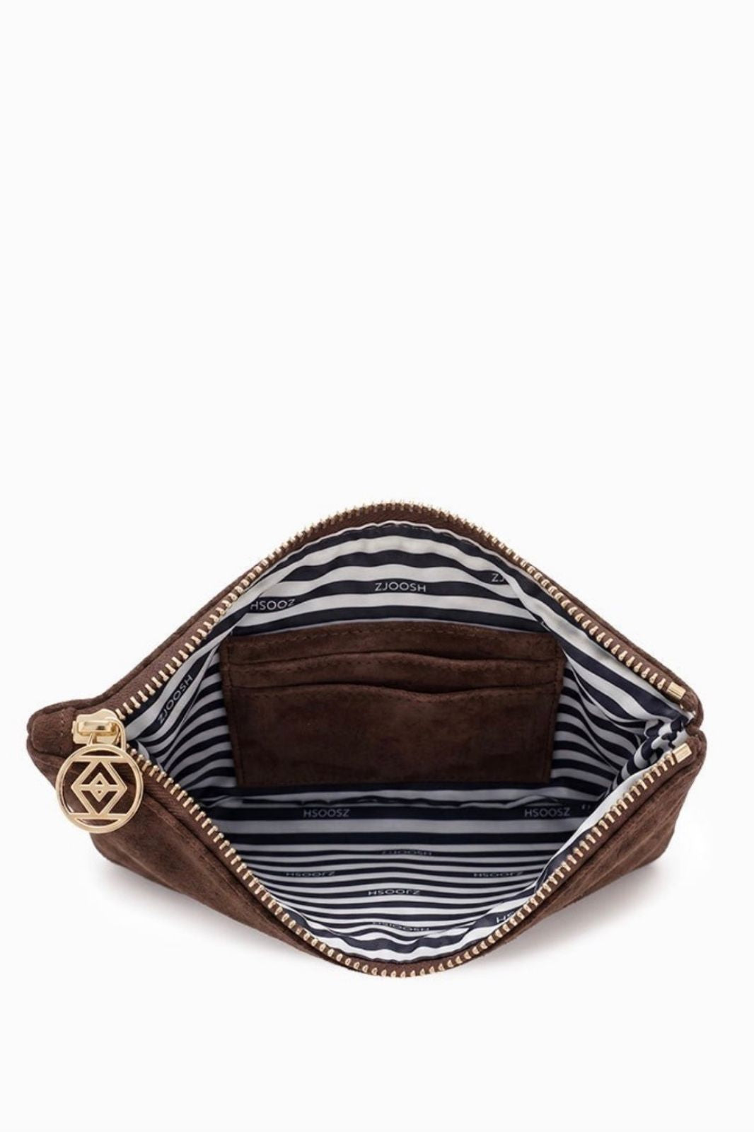 Mia Eco Suede Clutch | Chocolate