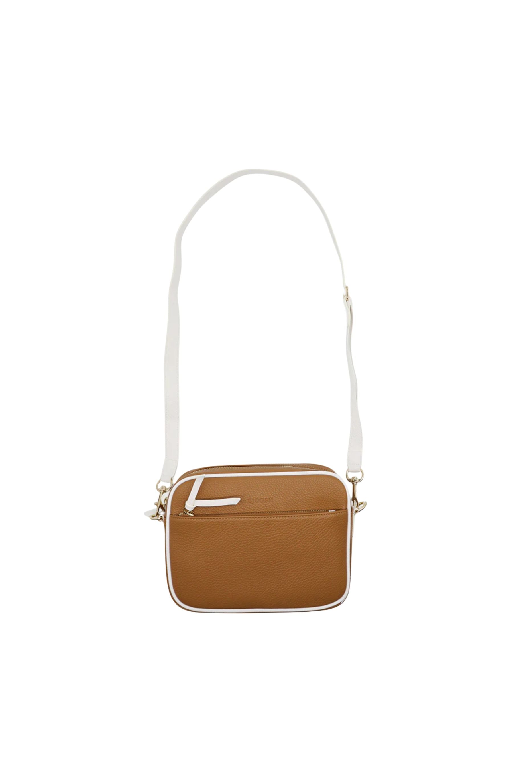 Leah Cross Body Bag Dual Tone | Tan &amp; White