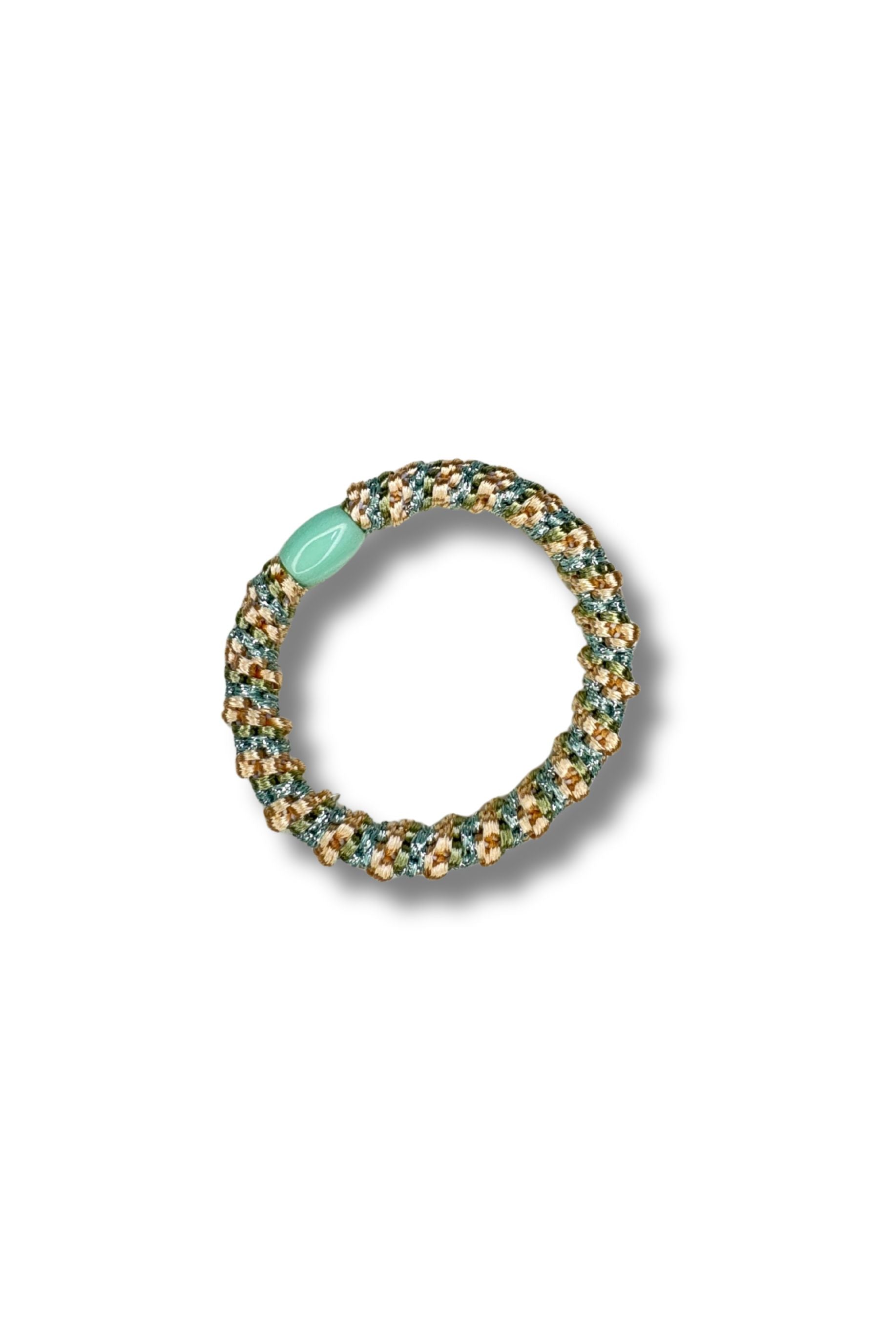 Hair Bracelet | Sage &amp; Ice Pink Stripe