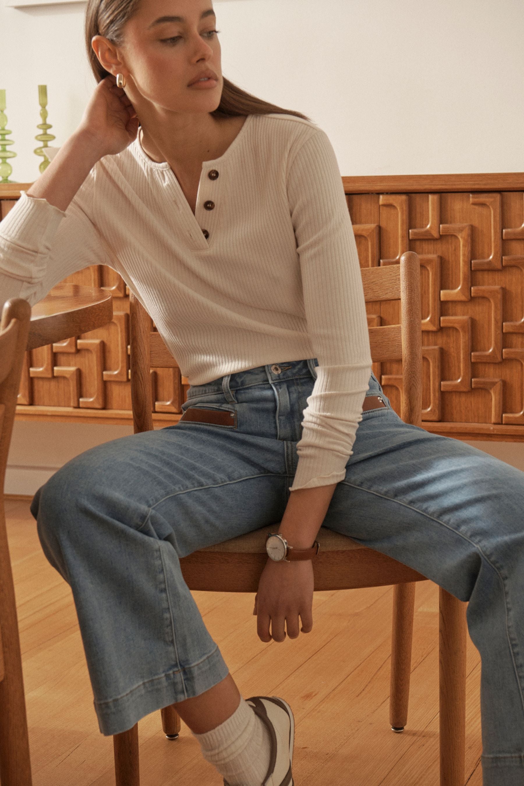 Freya Jean | Leather Pocket - 70s Blue