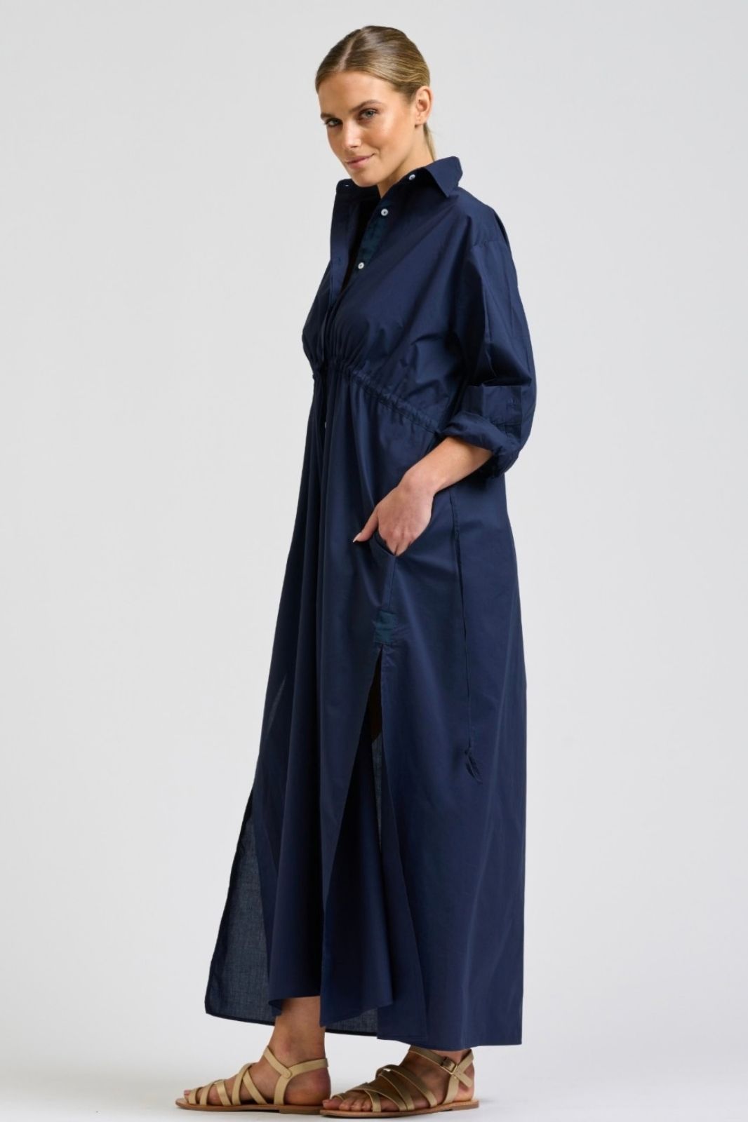Brooke Maxi Shirtdress | French Navy