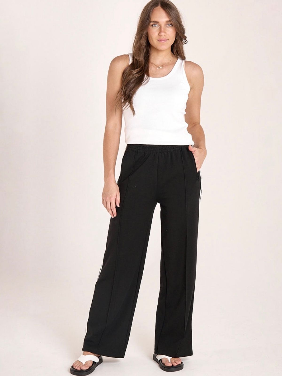 Noah Wide Pant | Black Stripe
