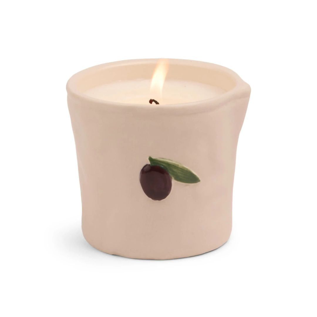 Bistro Olive Embossed Ceramic Candle | Fig &amp; Olive