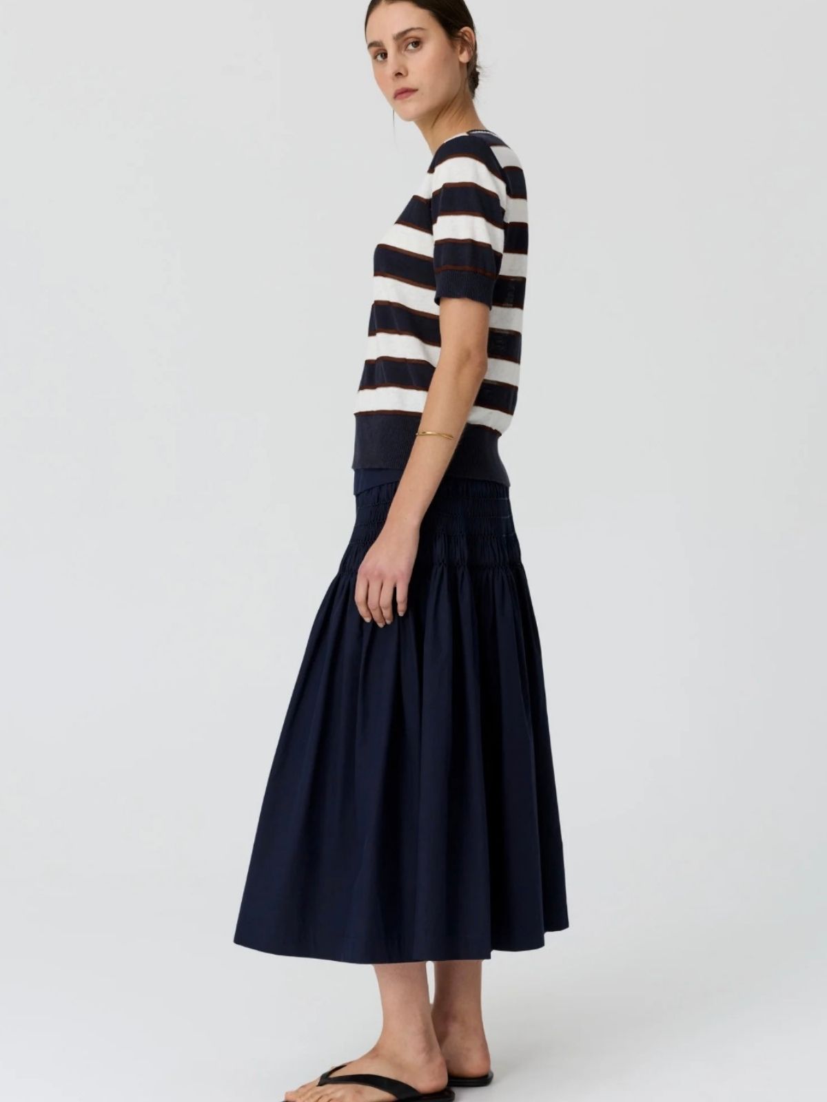 Darcey Stripe Knit | Ink/White/Choc