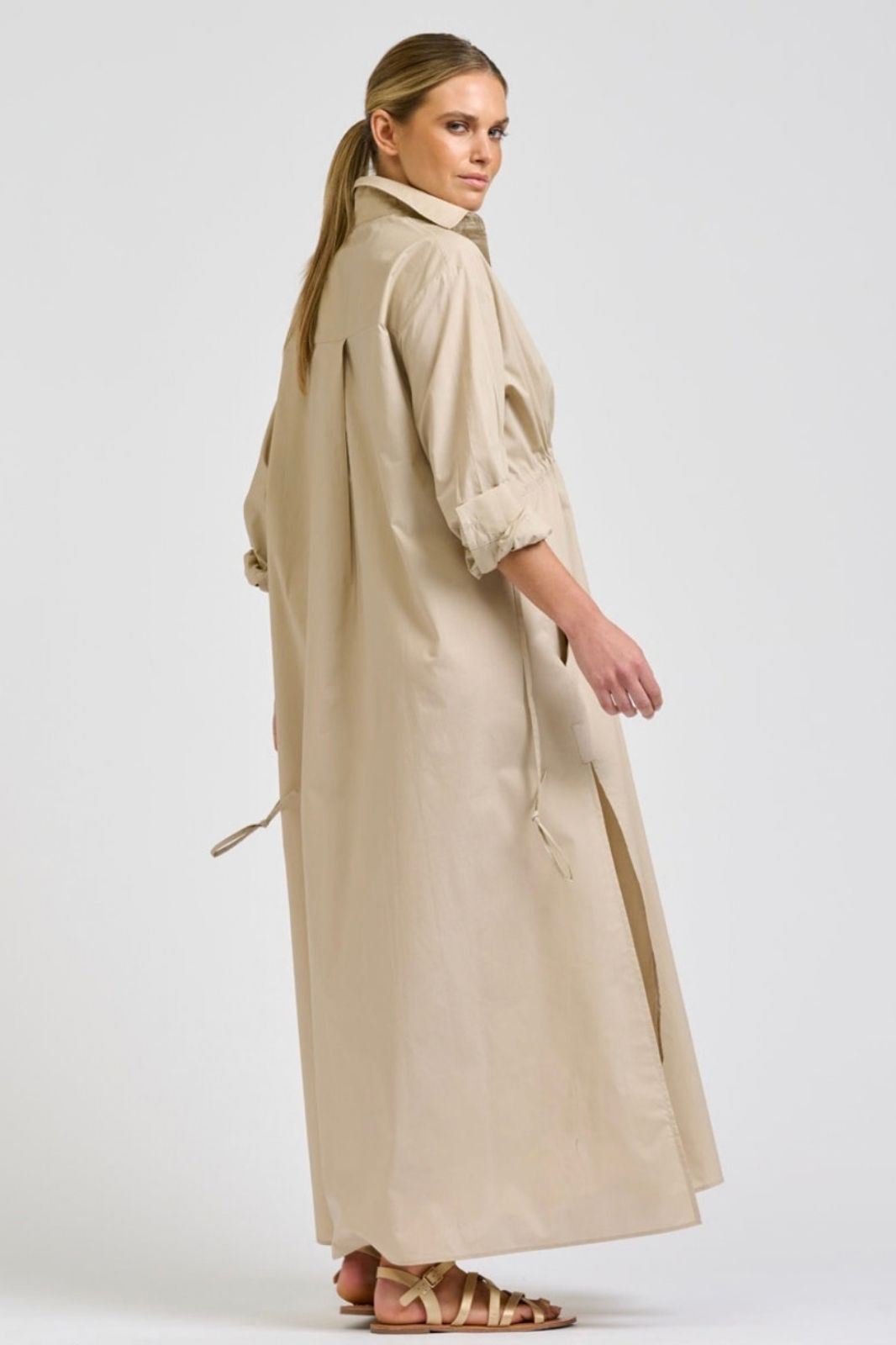 Brooke Maxi Shirtdress | Biscuit
