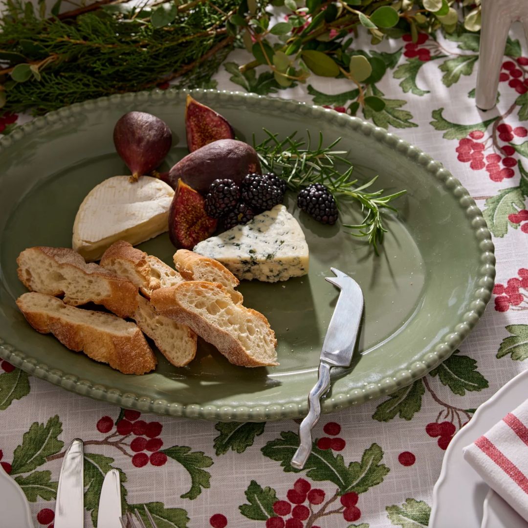 Celeste Green Bobble Oval Platter