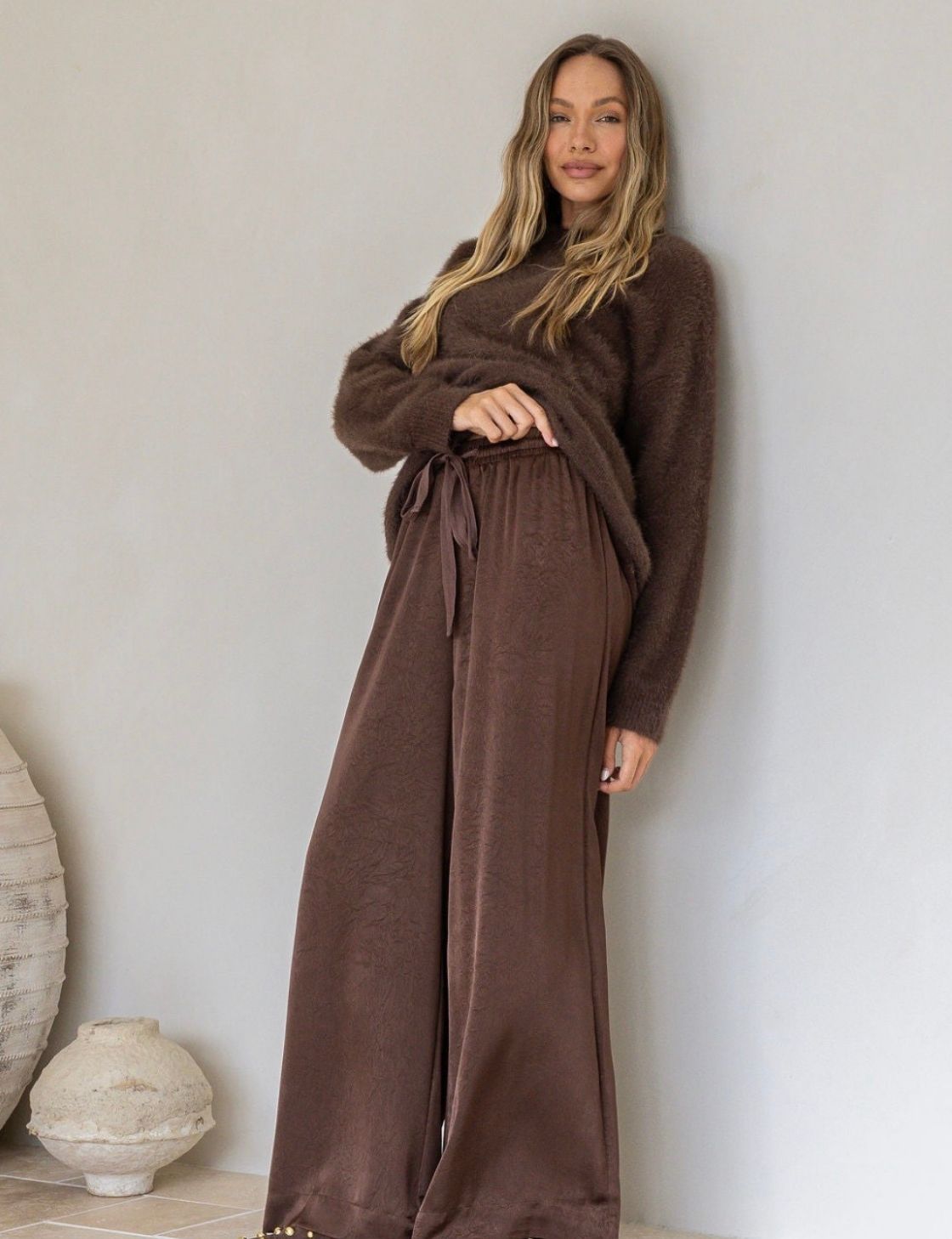 Portofino Wide Leg Pant | Chocolate