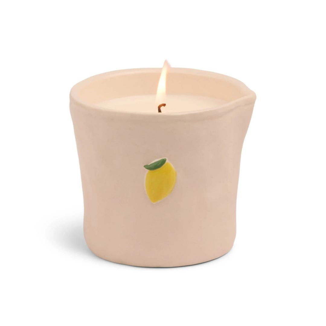 Bistro Lemon Embossed Ceramic Candle | Meyer Lemon