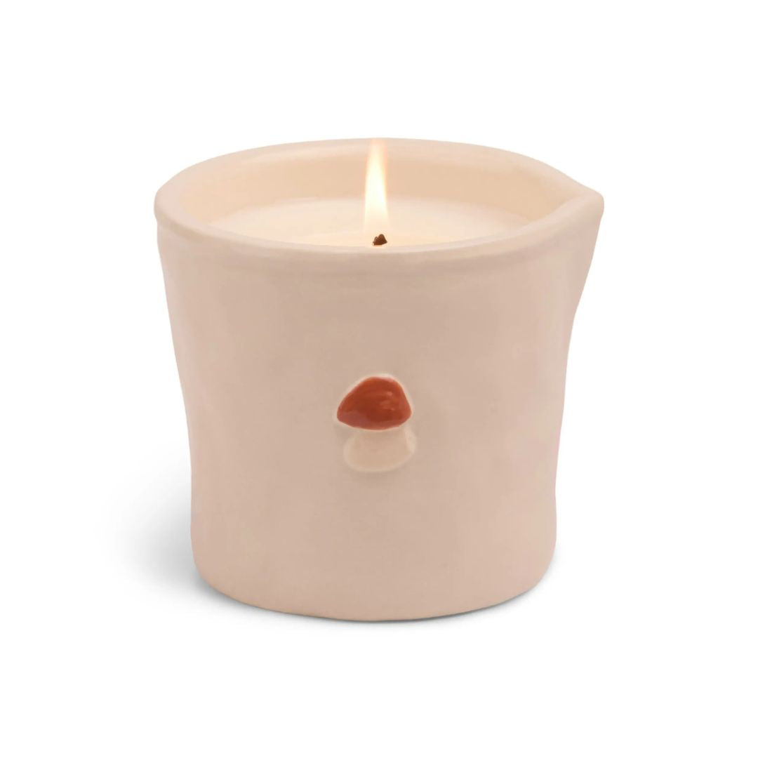 Bistro Mushroom Embossed Ceramic Candle | Wild Mushroom