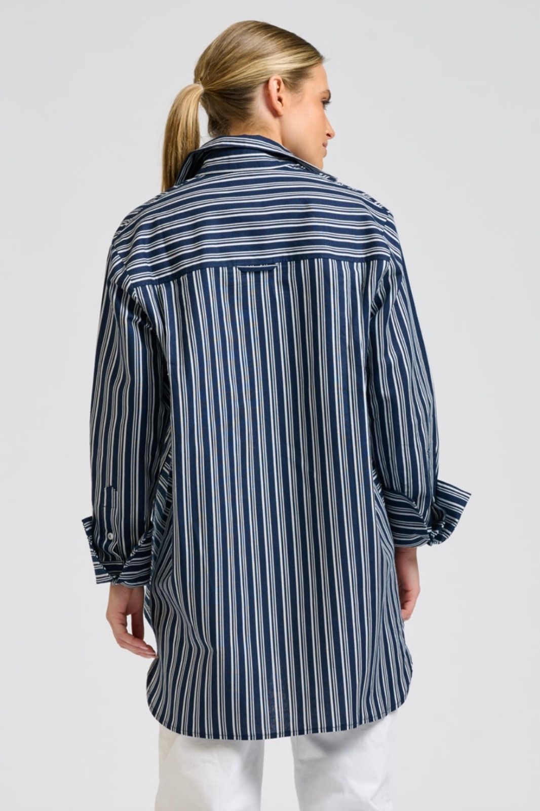 The Andrea Shirt | Bold Navy Stripe